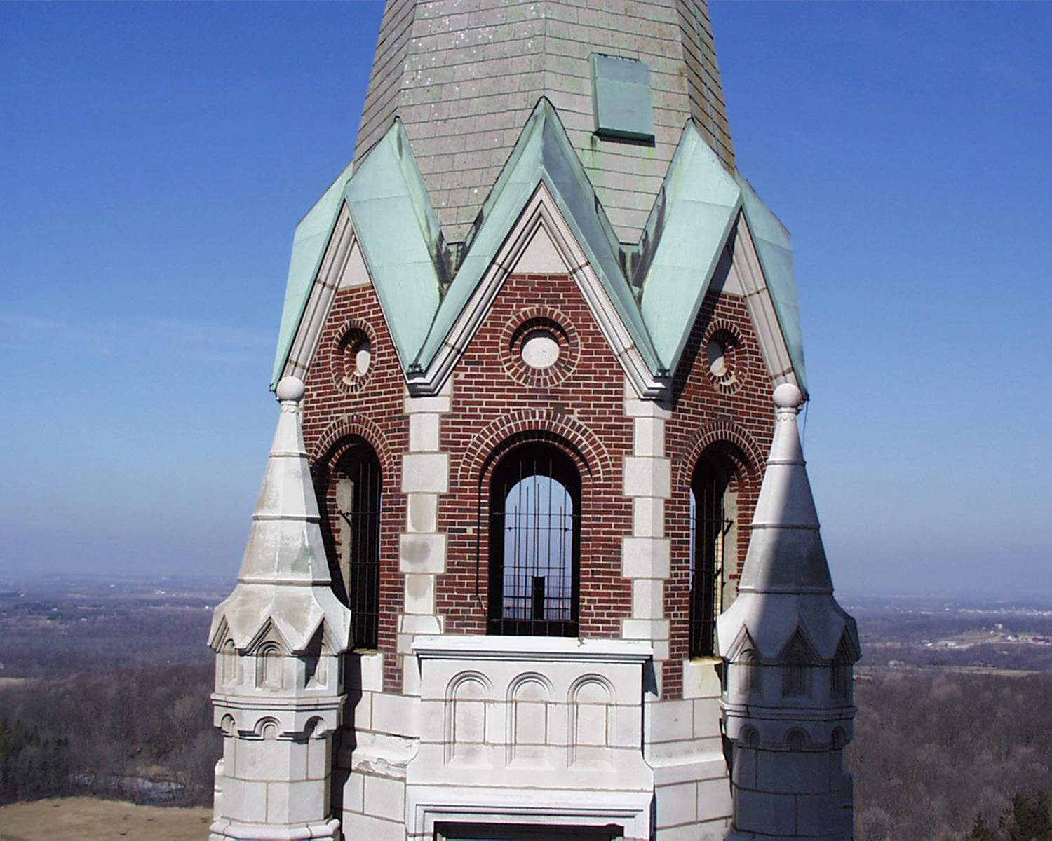 Holy Hill masonry restoration - West tower upper section